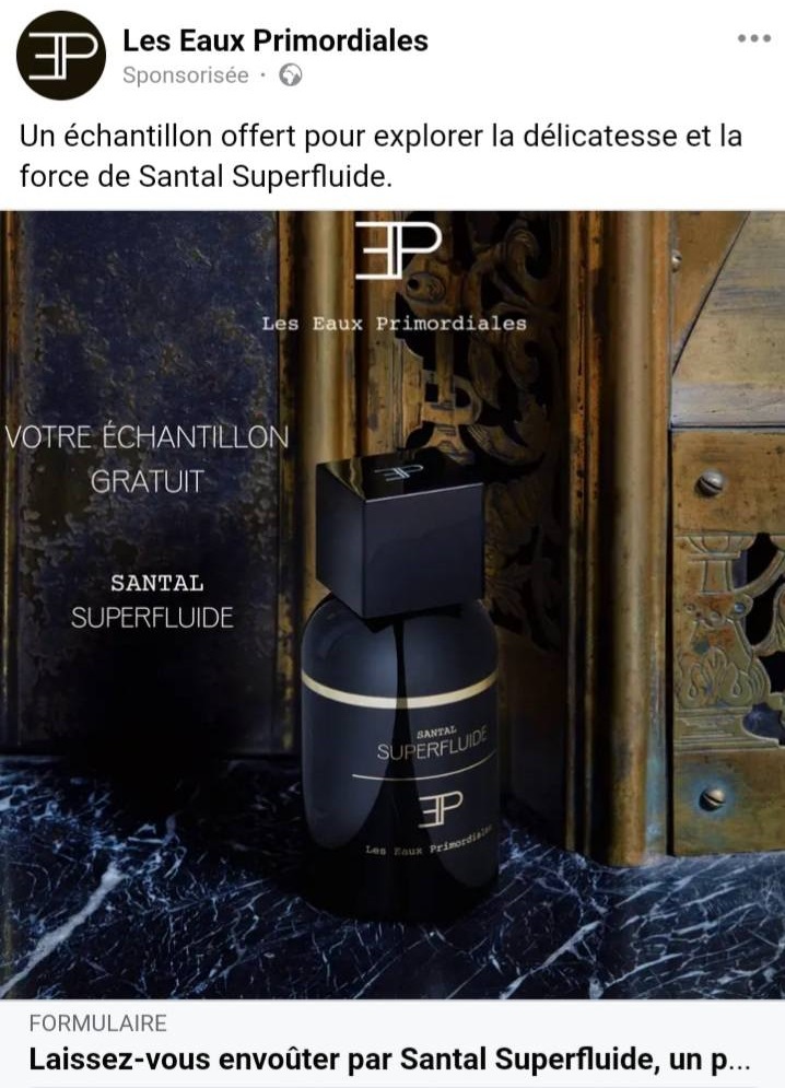 Échantillon gratuit parfum Santal Superfluide