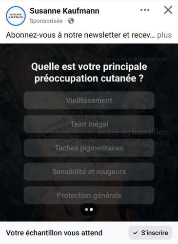 Échantillon gratuit crème Susanne Kaufmann