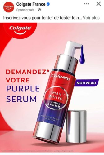 Échantillon gratuit sérum Colgate